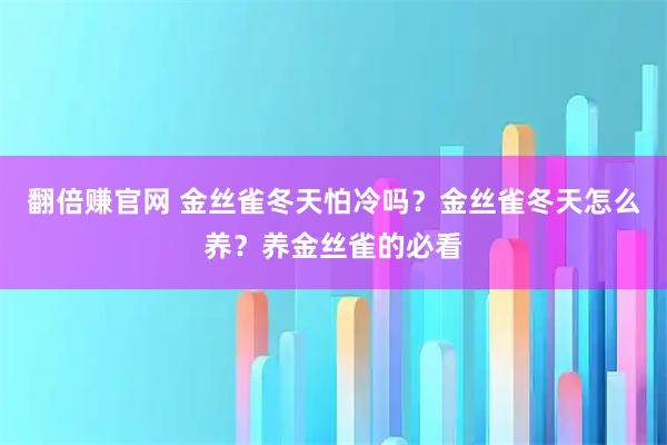 翻倍赚官网 金丝雀冬天怕冷吗？金丝雀冬天怎么养？养金丝雀的必看
